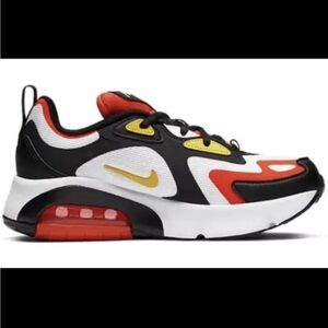 Nike Air Max 200 GS Black Yellow White Red Sneakers AT5627-005 7Y Women's 8.5